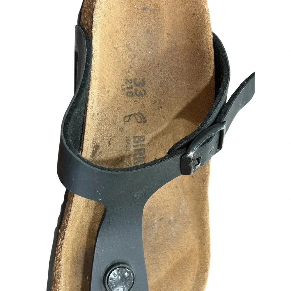 Birkenstock Gizeh Black Birko-Flor Thong Sandals Kids Size 33 US‎ Size 2 Summer